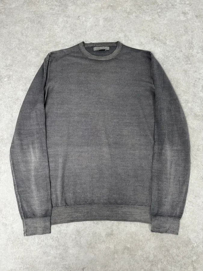 AW2009 Prada Luna Rossa Grey Gradient Classic Sweater JCDnWcn 0