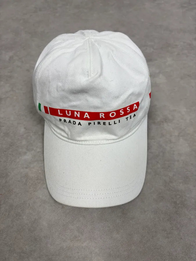 Prada Luna Rossa Pirelli White Logo Racing Cap GBHTMCk 3