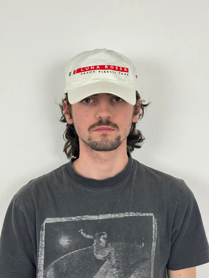 Prada Luna Rossa Pirelli White Logo Racing Cap GBHTMCk 1