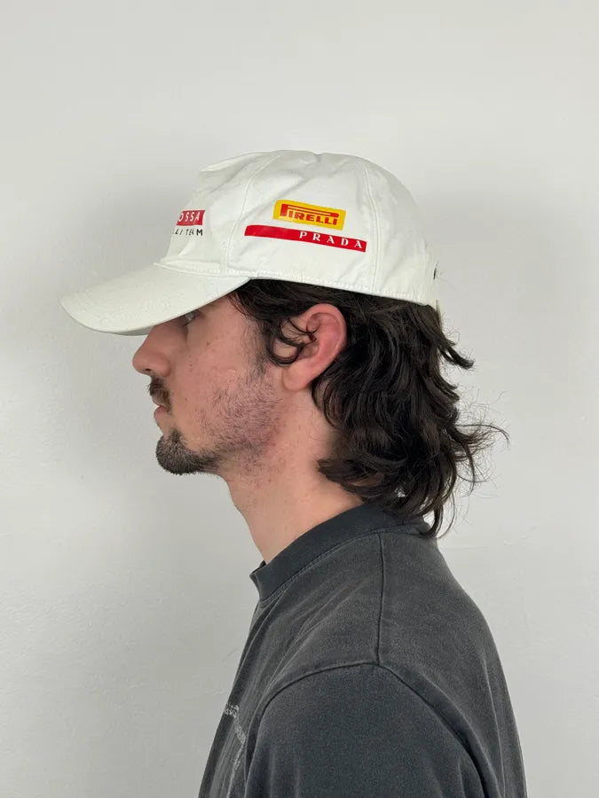 Prada Luna Rossa Pirelli White Logo Racing Cap GBHTMCk 2