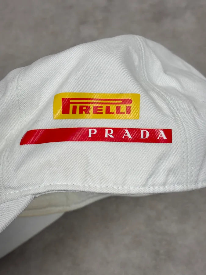 Prada Luna Rossa Pirelli White Logo Racing Cap GBHTMCk 5