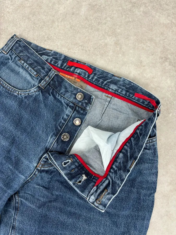 2000s Prada Milano Classic Blue Denim Jeans xaPiumz 9