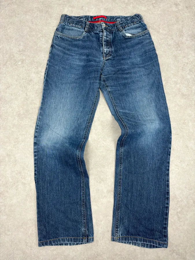 2000s Prada Milano Classic Blue Denim Jeans xaPiumz 0