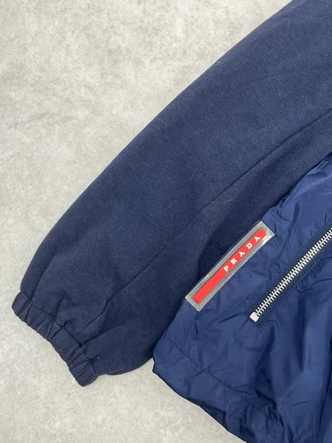 Prada Navy & Blue Hooded Zip Jacket zYSVKQe 9