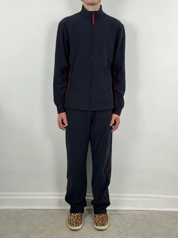 2000s Prada Navy Contrast Red Stripe Tracksuit Set JXsnRbR 1