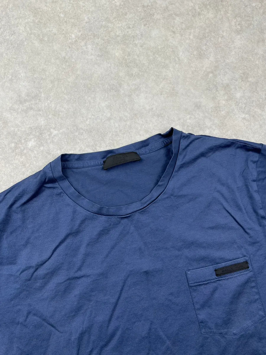 SS2019 Prada Navy Pocket T-Shirt zsBnmUt 4