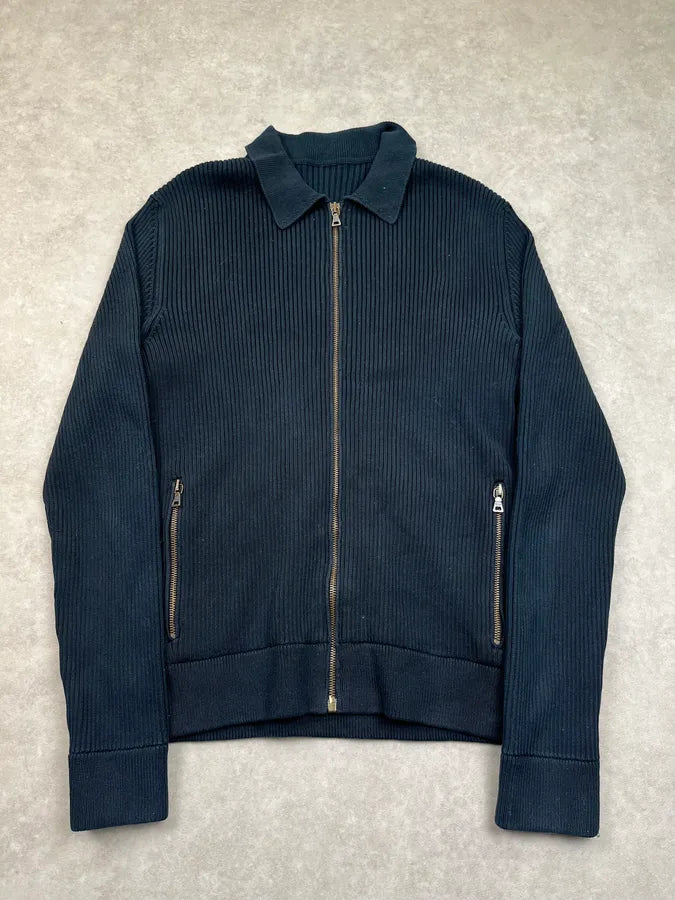 AW2008 Prada Navy Ribbed Zip Sweater EUtPklA 0