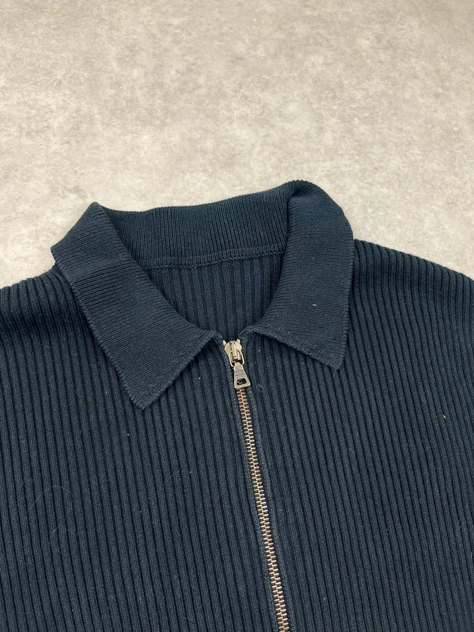 AW2008 Prada Navy Ribbed Zip Sweater EUtPklA 5