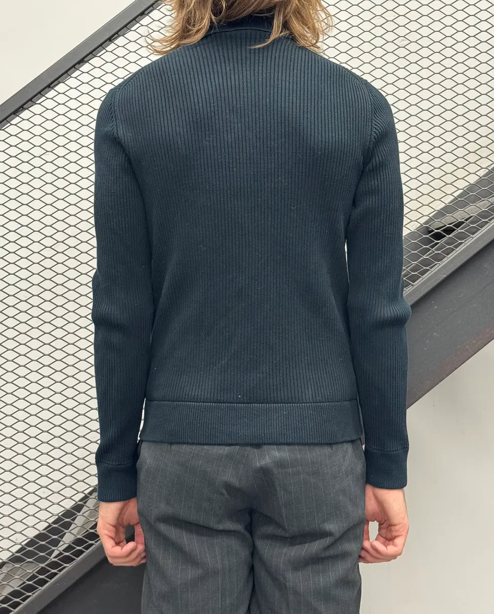 AW2008 Prada Navy Ribbed Zip Sweater EUtPklA 2