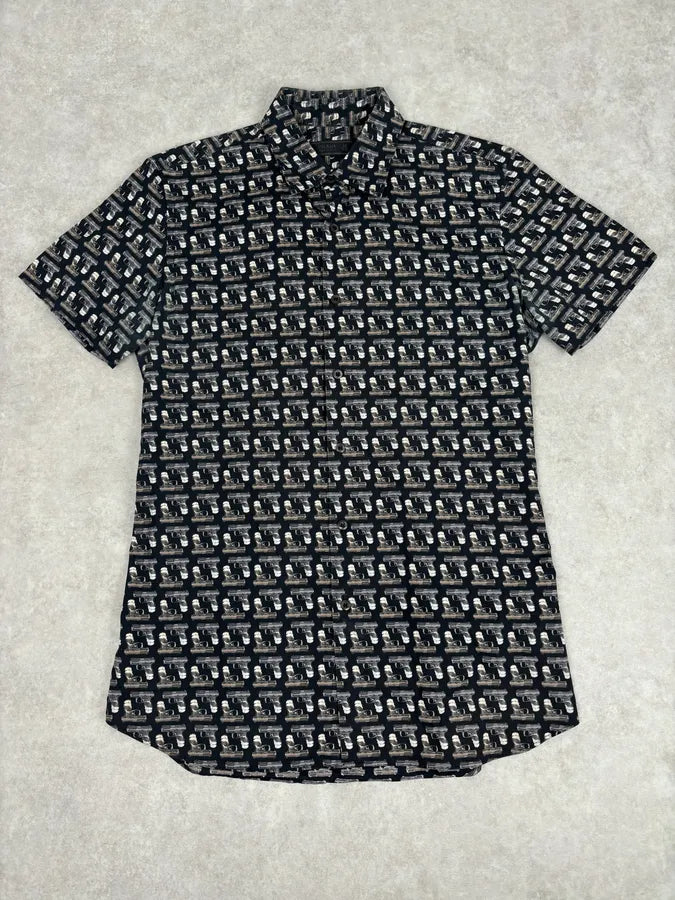 SS2008 Prada Vintage Camera Print Short Sleeve Shirt cbHuYaz 0