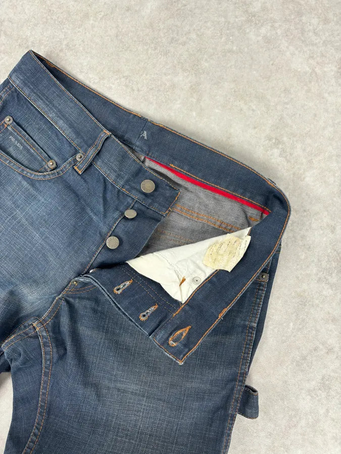 AW2008 Prada Navy Faded Denim Jeans NoJFXjM 8