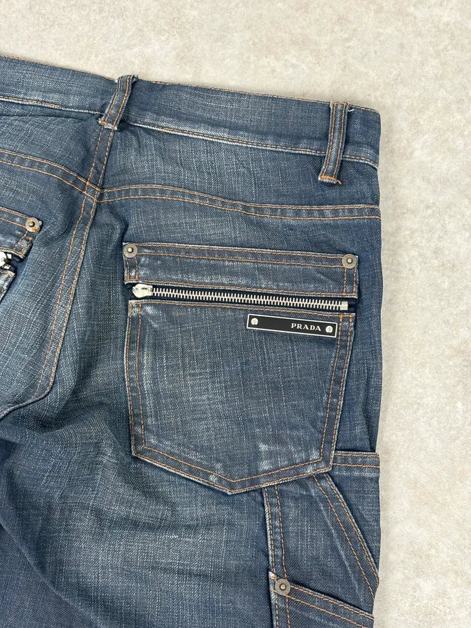 AW2008 Prada Navy Faded Denim Jeans NoJFXjM 7