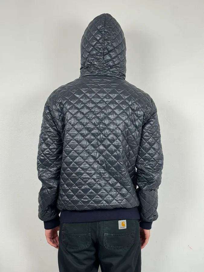Prada Navy Hooded Quilted Minimalist Puffer Jacket pZyaWTk 2