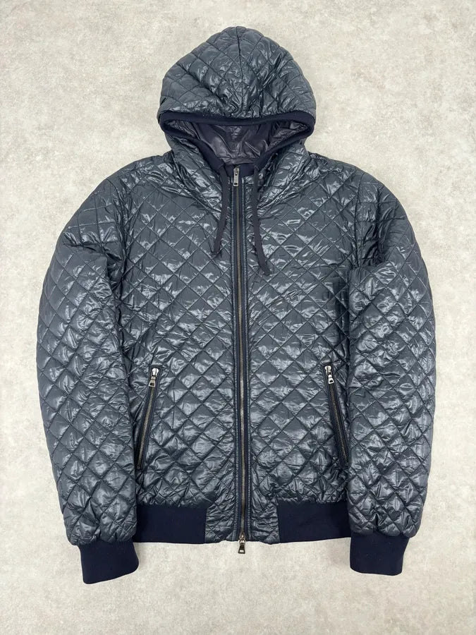 Prada Navy Hooded Quilted Minimalist Puffer Jacket pZyaWTk 0