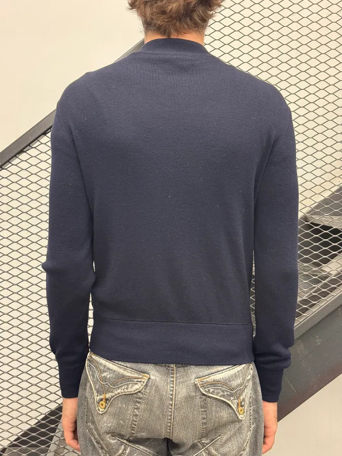 SS2014 Prada Navy Leather Contrast Bomber Jacket mWPAWBT 2