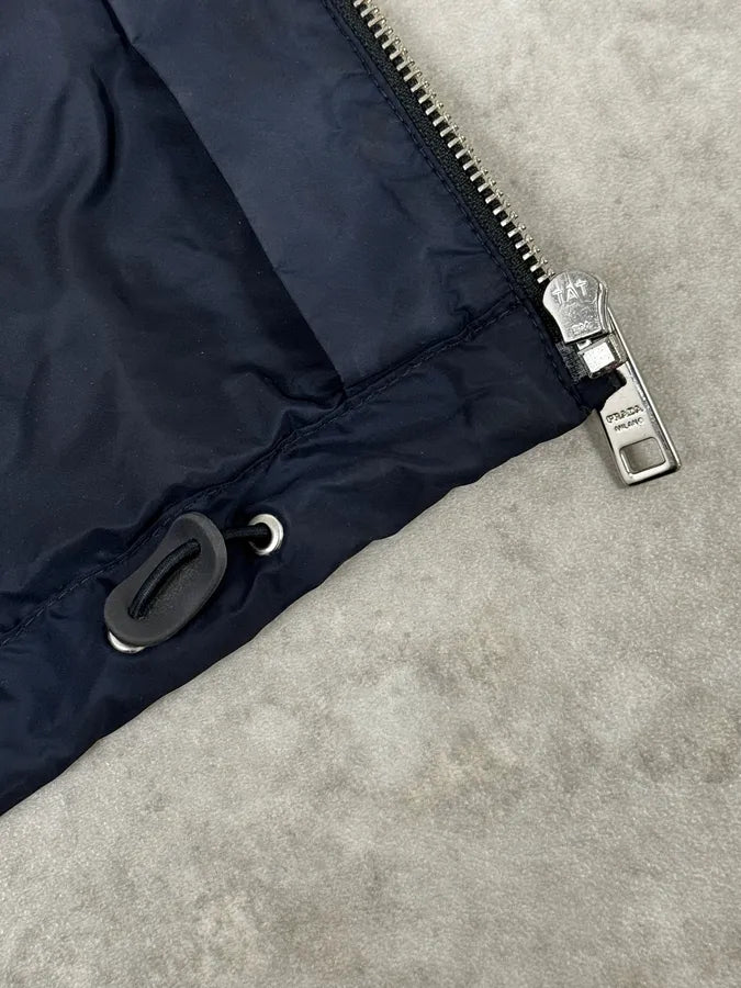 SS2017 Prada Navy Logo Shoulder Patch Windbreaker Jacket GMlZNgj 10