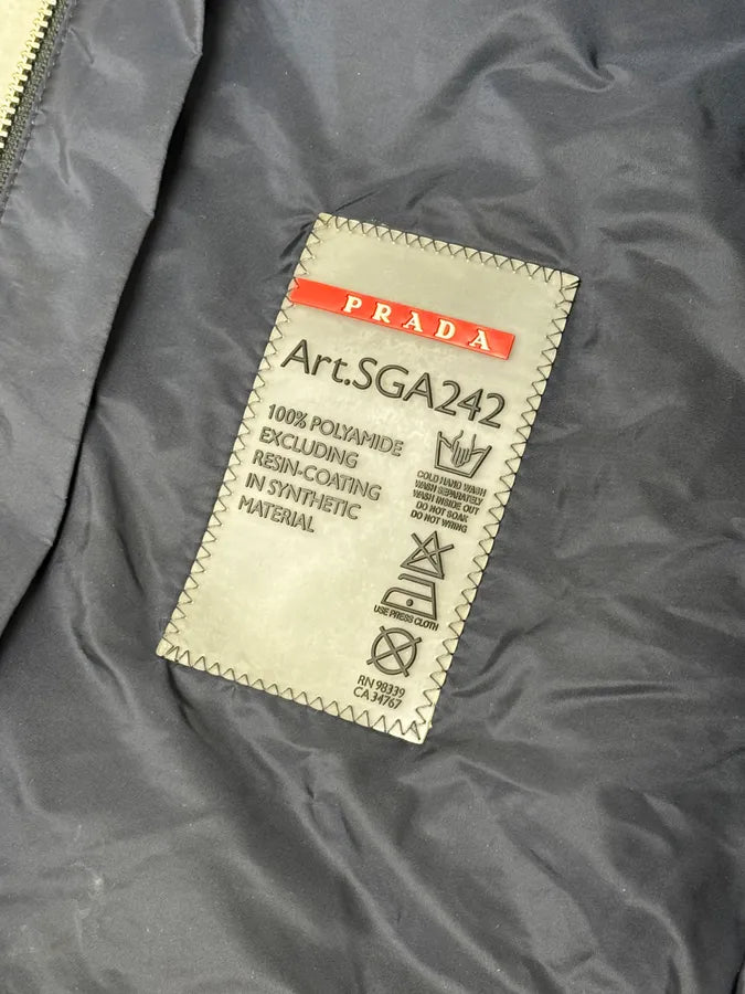 SS2017 Prada Navy Logo Shoulder Patch Windbreaker Jacket GMlZNgj 14