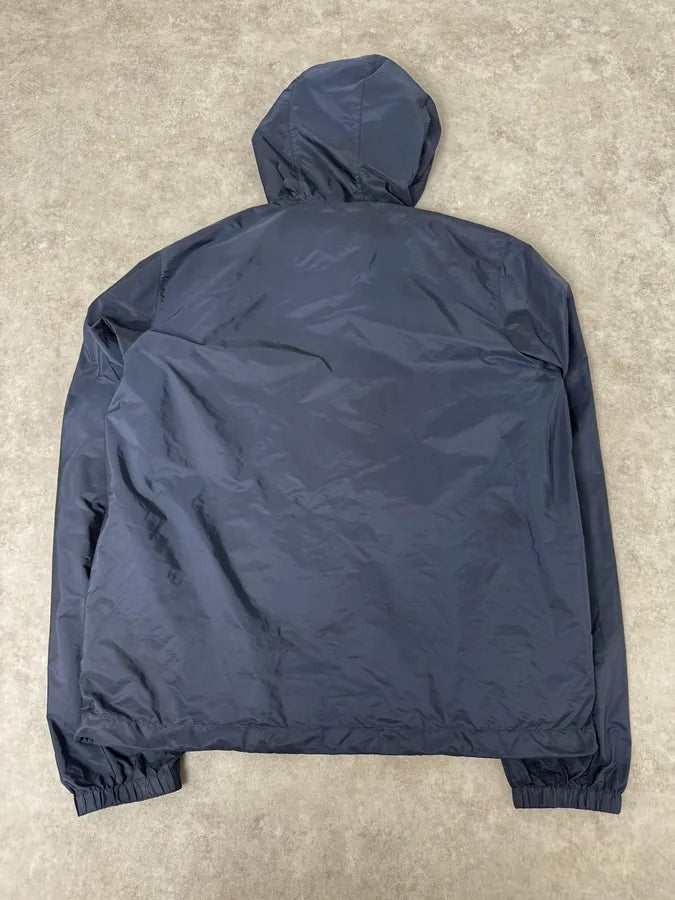 SS2017 Prada Navy Logo Shoulder Patch Windbreaker Jacket GMlZNgj 4