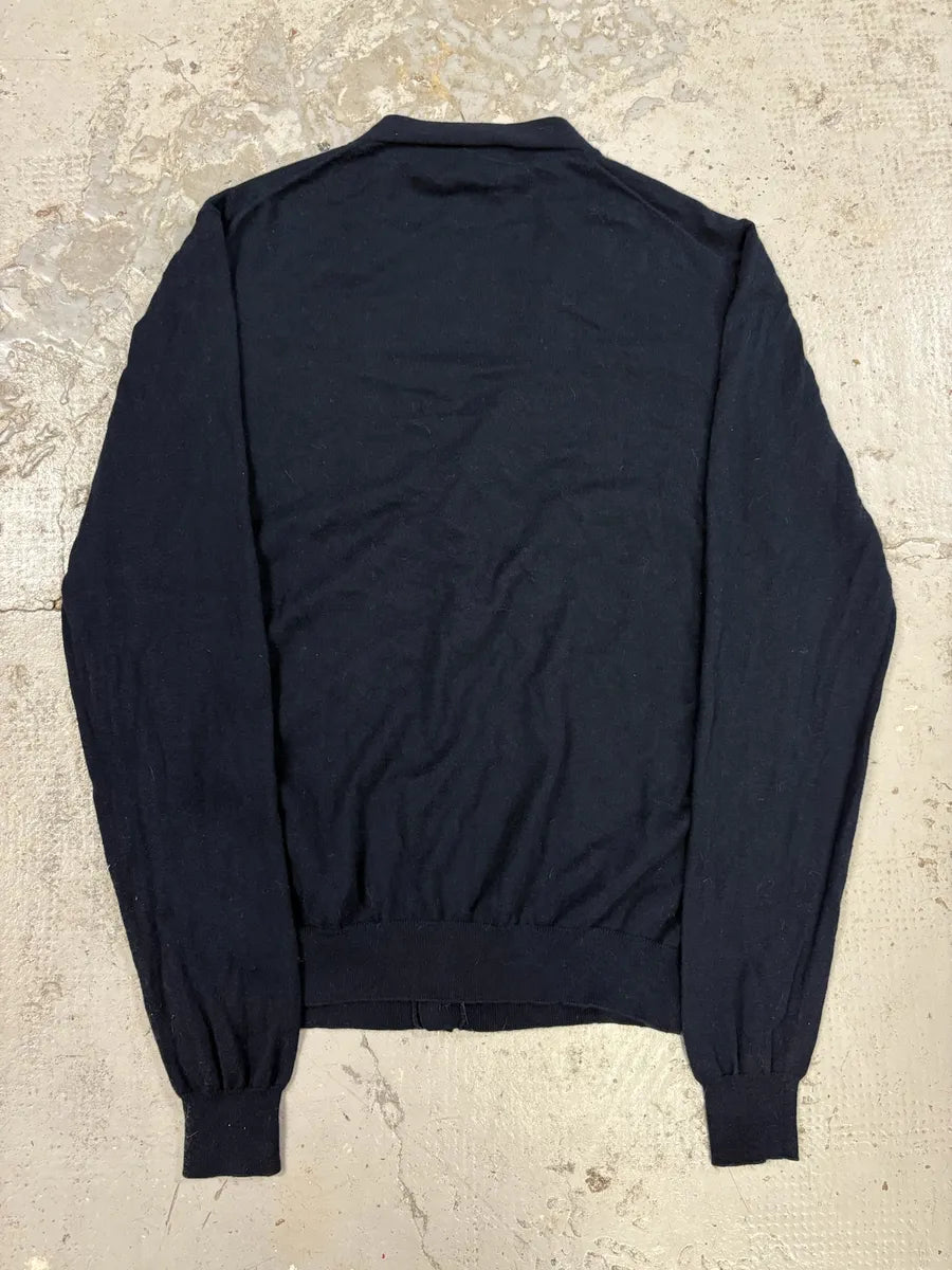 Prada Navy Minimalist Cardigan Sweater kZmiSqp 3
