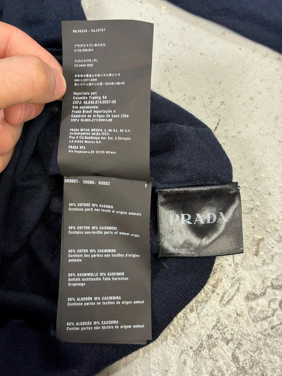 Prada Navy Minimalist Cardigan Sweater kZmiSqp 4