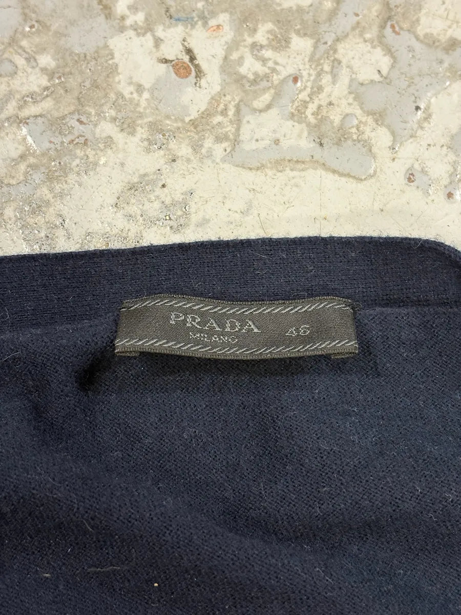 Prada Navy Minimalist Cardigan Sweater kZmiSqp 7