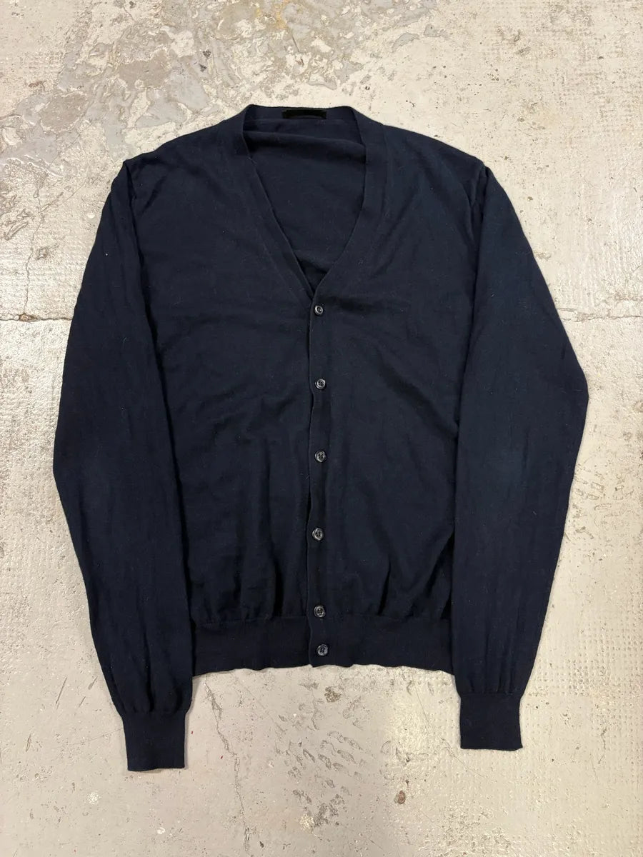 Prada Navy Minimalist Cardigan Sweater kZmiSqp 8