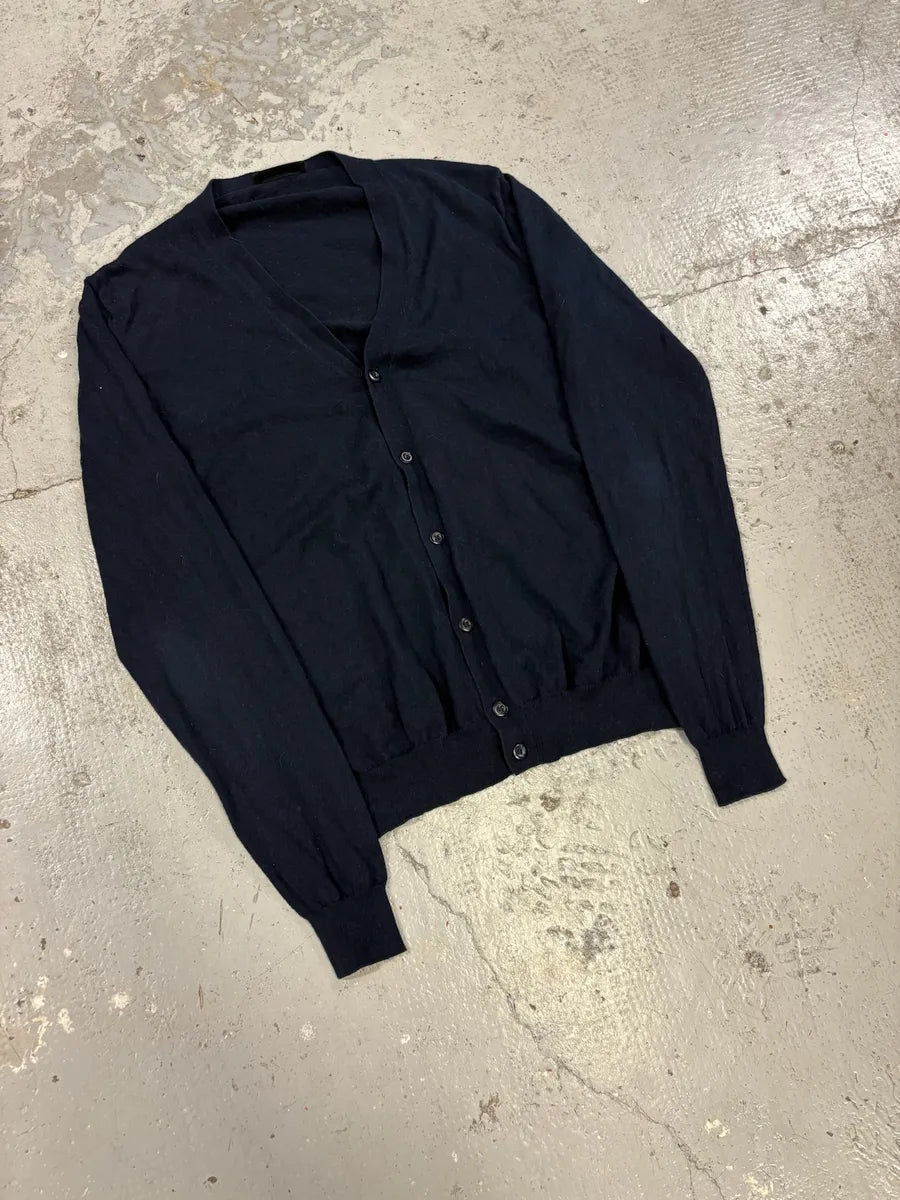Prada Navy Minimalist Cardigan Sweater kZmiSqp 9