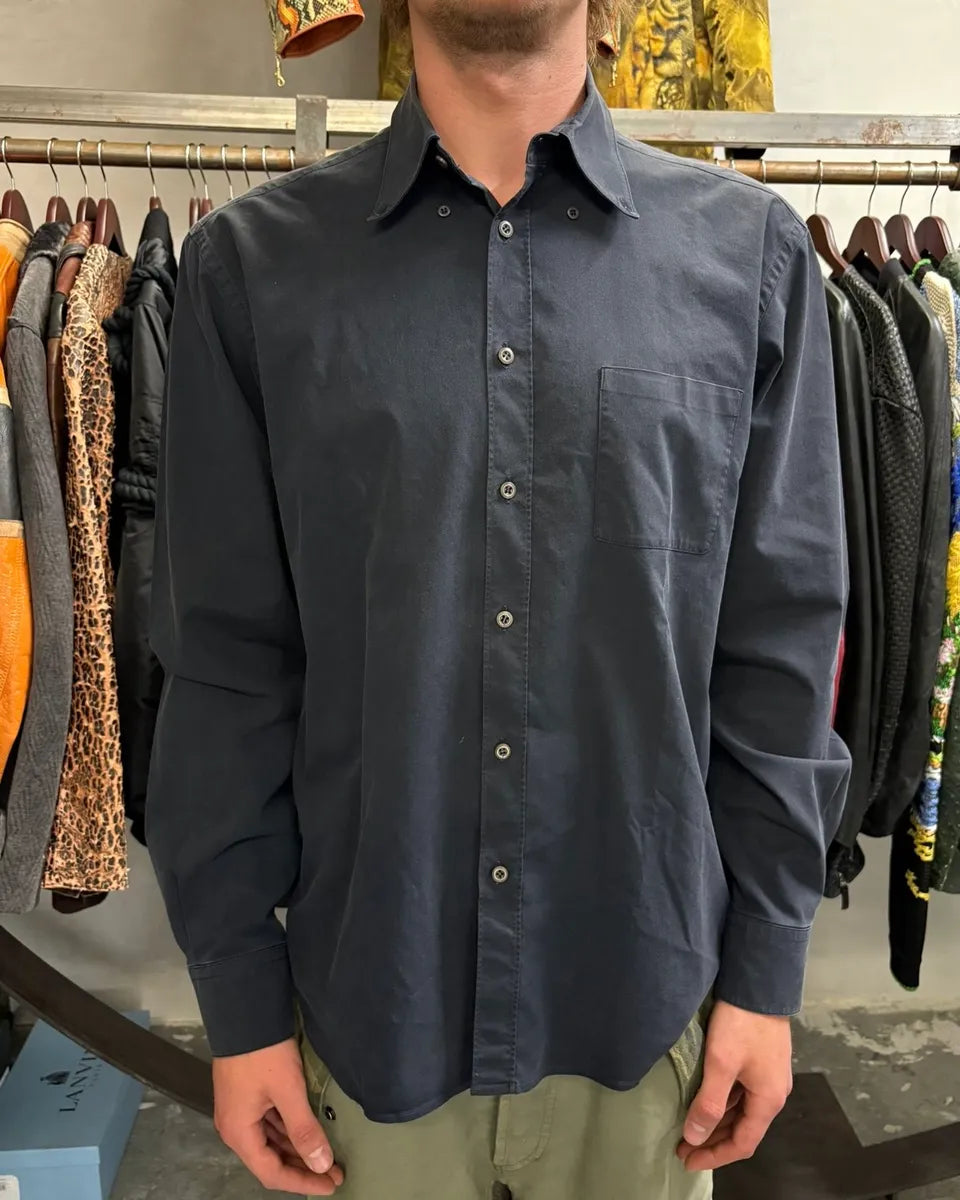 Prada Navy Minimalist Shirt yPLBNog 0