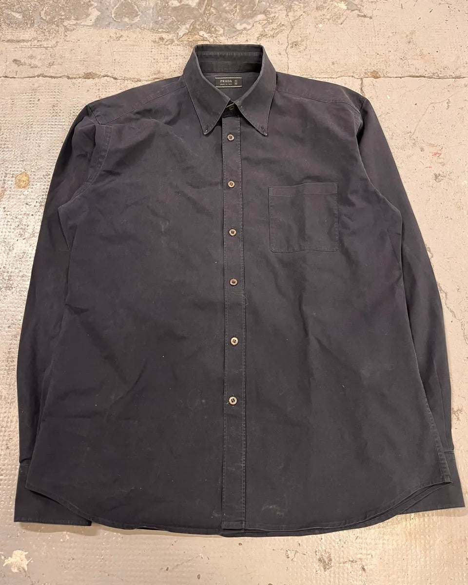 Prada Navy Minimalist Shirt yPLBNog 3
