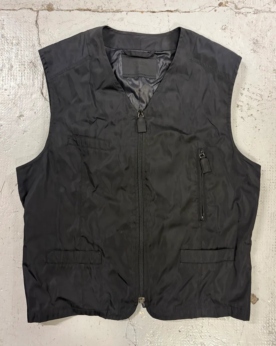 2000s Prada Black Nylon Utility Vest nFNYZgK 0