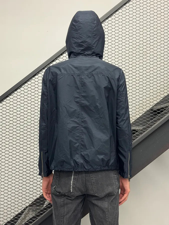 2010s Prada Navy Nylon Hooded Light Jacket TyUsvzQ 2