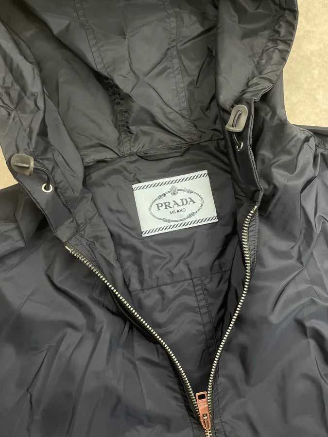 2010s Prada Navy Nylon Hooded Light Jacket TyUsvzQ 6