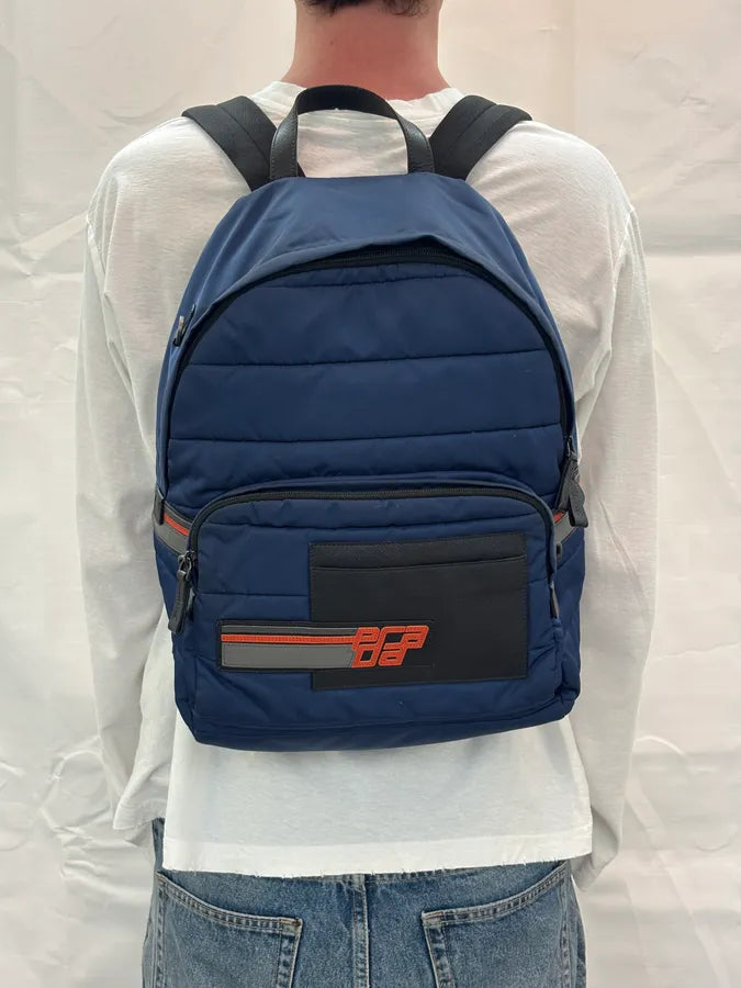 AW2018 Prada Navy Nylon Quilted Backpack yLhTCEA 2