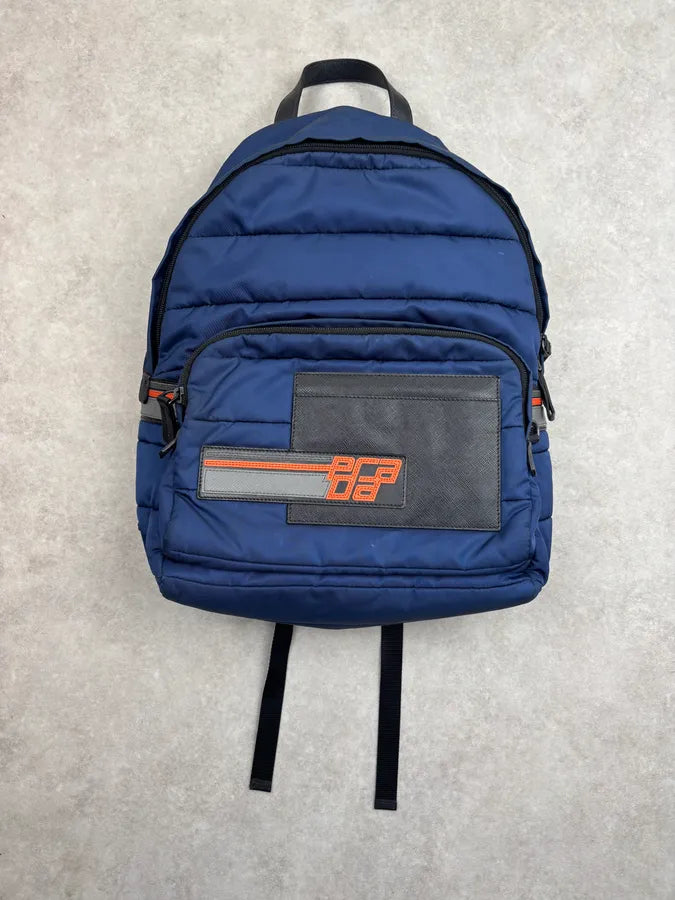 AW2018 Prada Navy Nylon Quilted Backpack yLhTCEA 0
