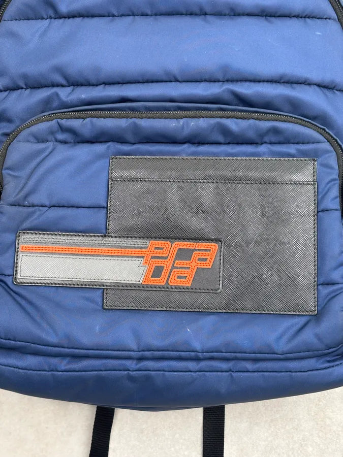AW2018 Prada Navy Nylon Quilted Backpack yLhTCEA 5