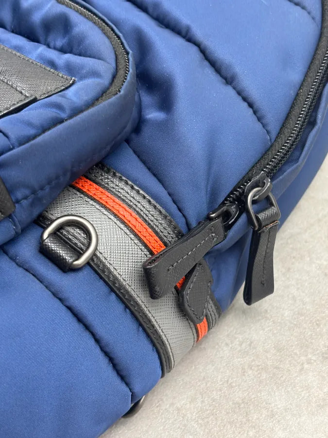 AW2018 Prada Navy Nylon Quilted Backpack yLhTCEA 9