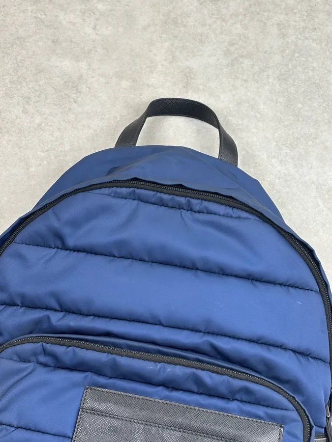 AW2018 Prada Navy Nylon Quilted Backpack yLhTCEA 4