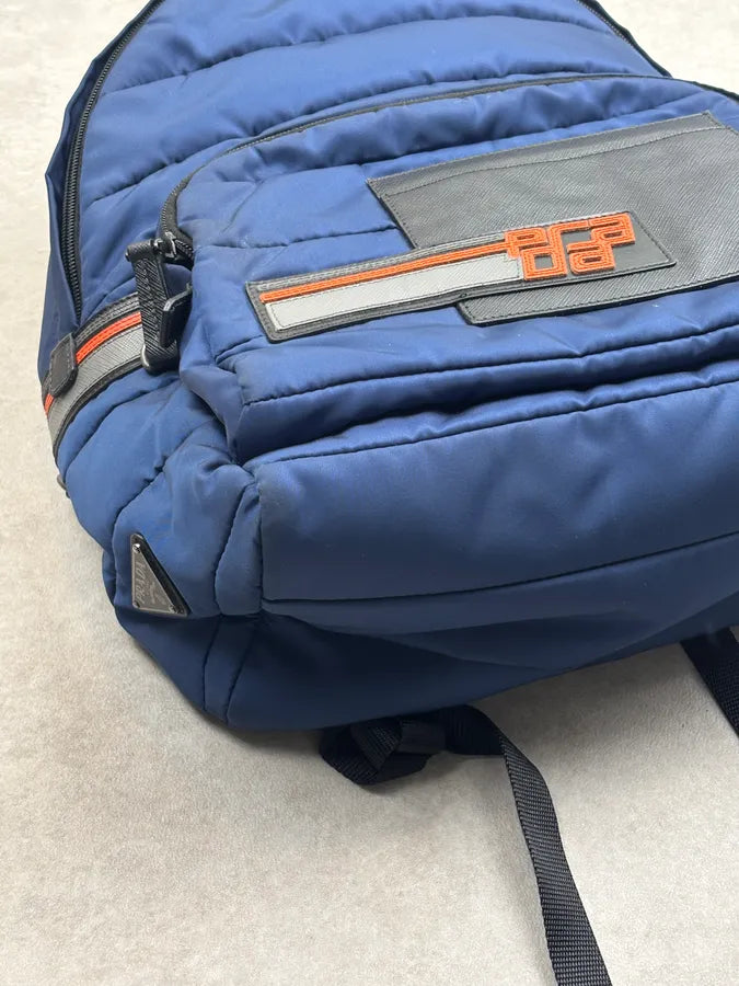 AW2018 Prada Navy Nylon Quilted Backpack yLhTCEA 7