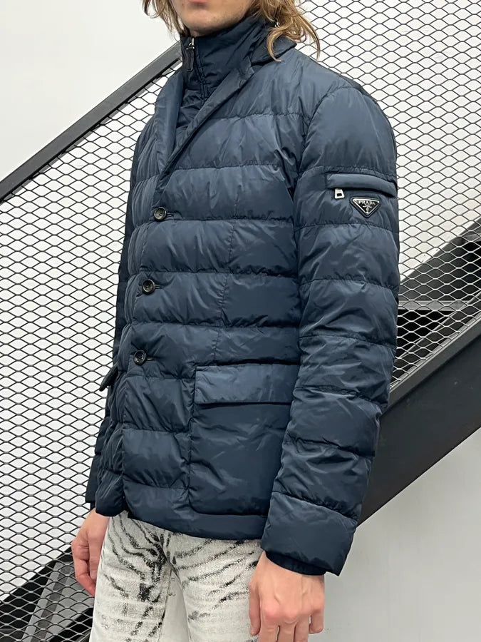 AW2013 Prada Navy Nylon Quilted Puffer Jacket DYQIrSY 2