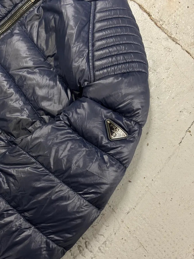 AW2014 Prada Navy Nylon Quilted Puffer Jacket FrxgvuS 8