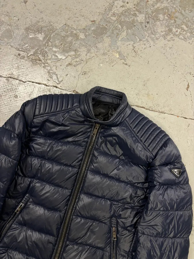AW2014 Prada Navy Nylon Quilted Puffer Jacket FrxgvuS 3