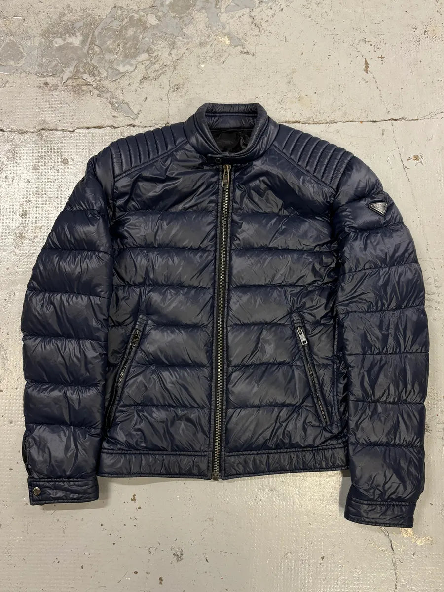 AW2014 Prada Navy Nylon Quilted Puffer Jacket FrxgvuS 0