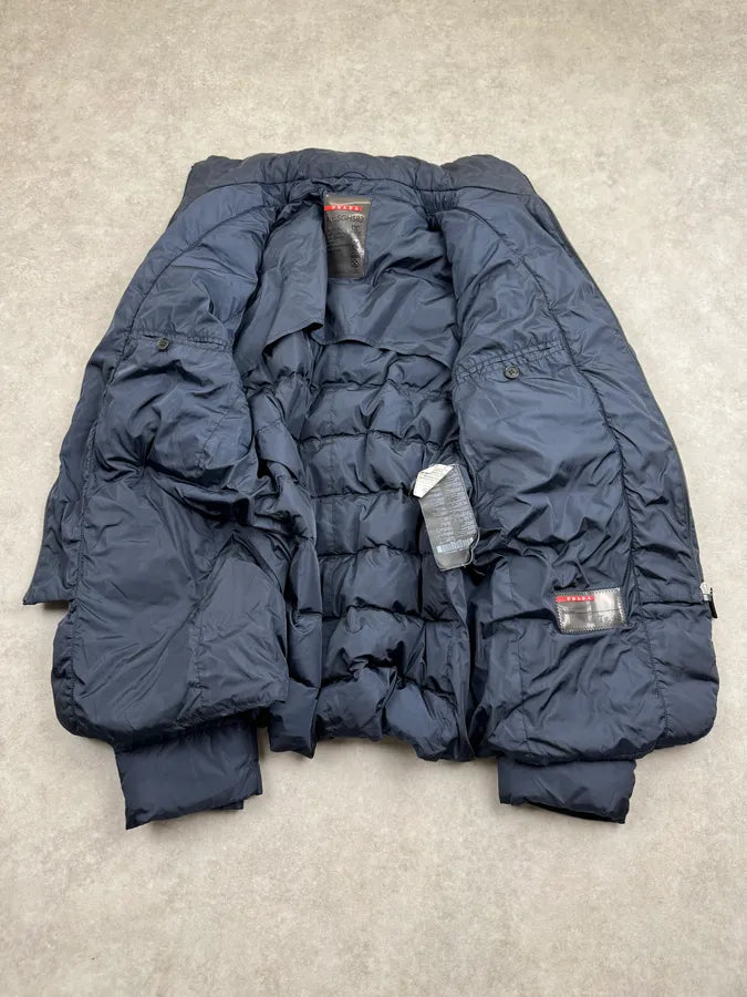 AW2013 Prada Navy Nylon Quilted Puffer Jacket DYQIrSY 9