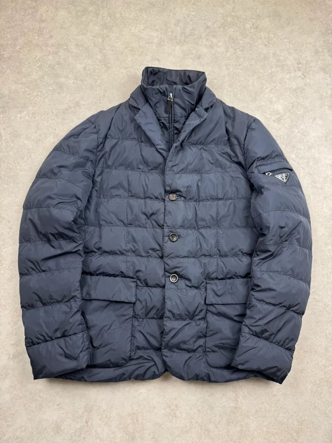 AW2013 Prada Navy Nylon Quilted Puffer Jacket DYQIrSY 0