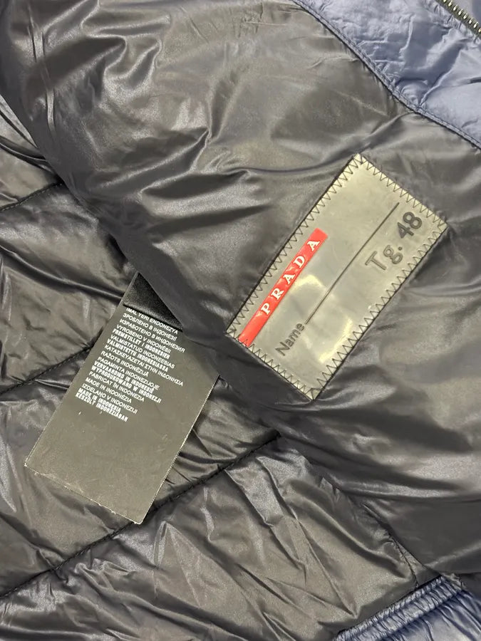AW2014 Prada Navy Nylon Quilted Puffer Jacket FrxgvuS 10