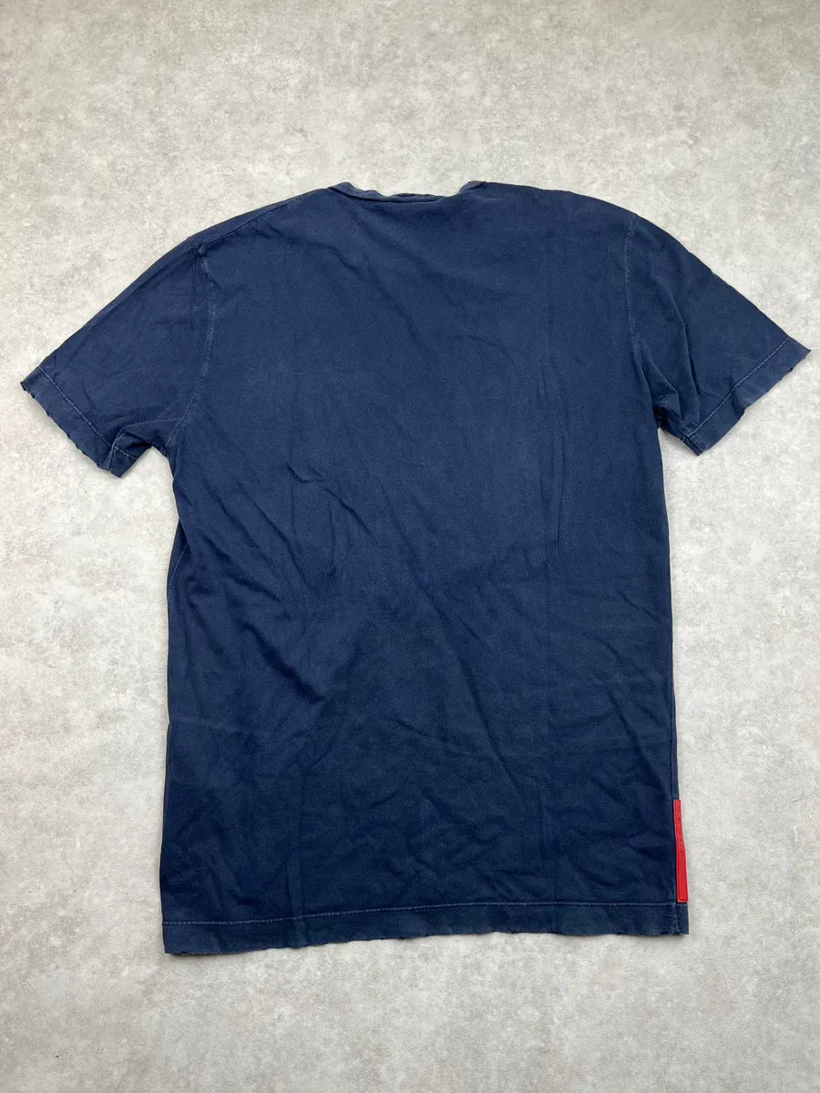 2000s Prada Navy Surfboard Linea Rossa Relief T-Shirt wykiTNG 4