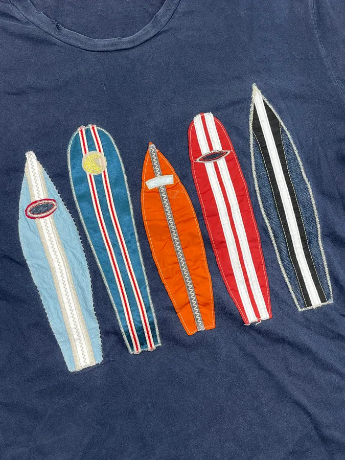 2000s Prada Navy Surfboard Linea Rossa Relief T-Shirt wykiTNG 6