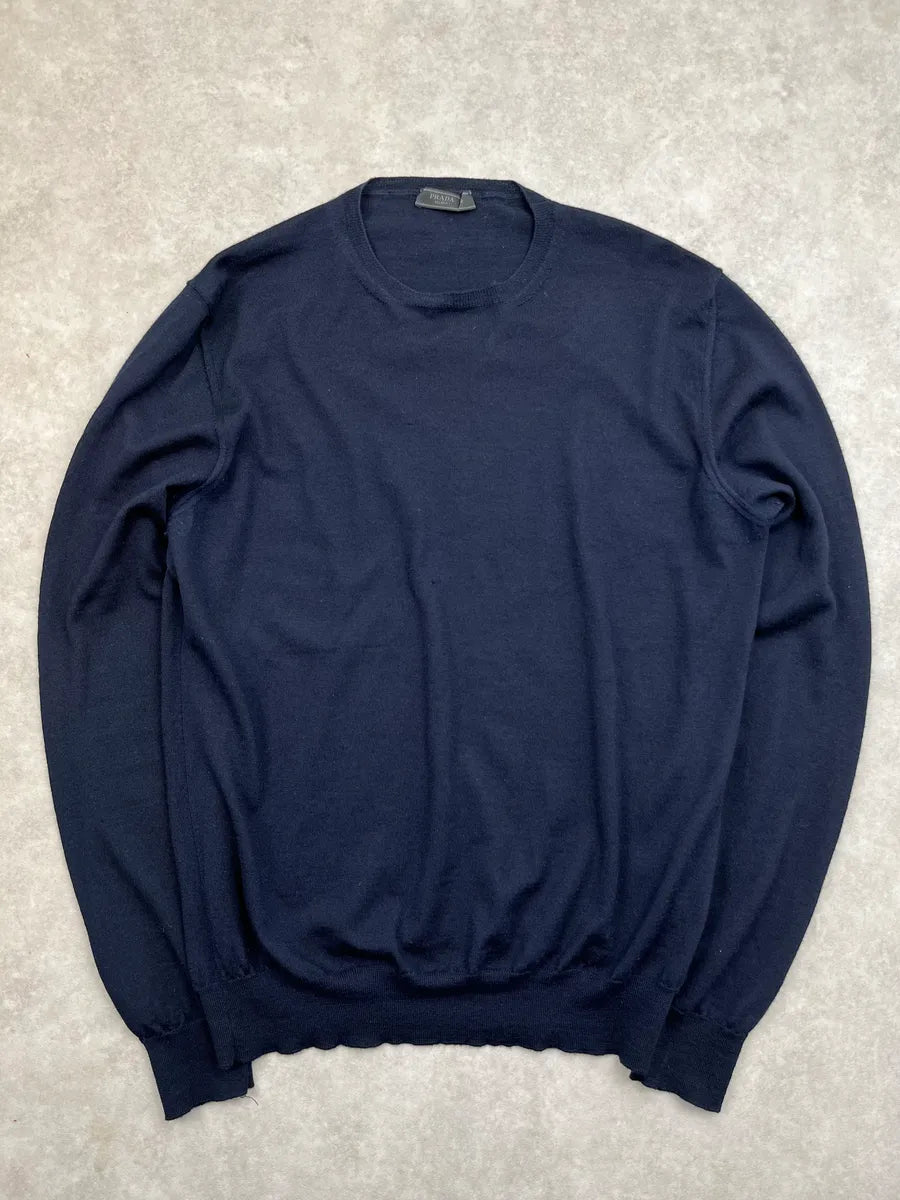 AW2022 Prada Navy Minimalist Sweater tOaJjwE 0