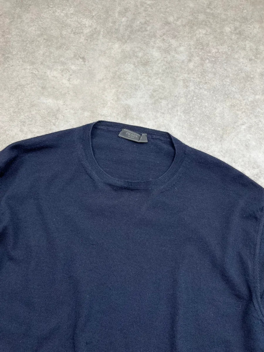 AW2022 Prada Navy Minimalist Sweater tOaJjwE 4