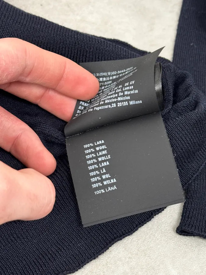 AW2018 Prada Navy Wool Classic Sweater  njjMuOz 9